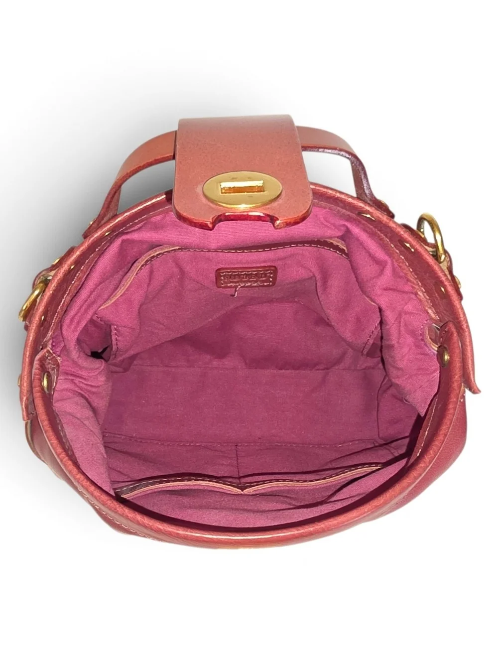 Burgundy Leather Purse with Embissed Detachable Strap
